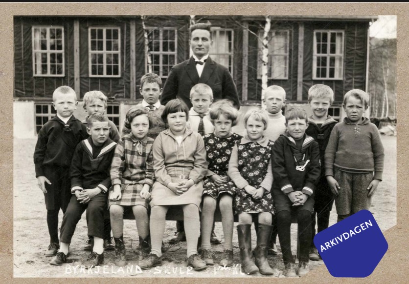 1. klasse ved Byrkjeland skole, Sauda, 1928-1929